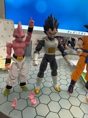 Poseable Black and Pink Anime-Style Action Figures Set